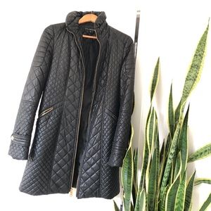 Via Spiga quilted puffer parka with gold hardware